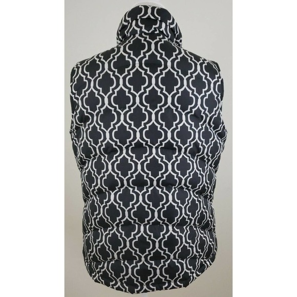 Lands' End ~Woman Size M (10-12)~ Black/White Puffer Zip-Up Front Vest. - Picture 4 of 12